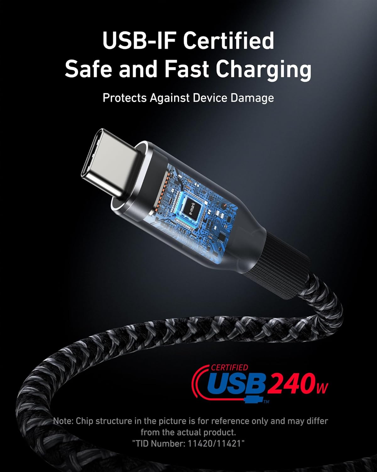 Anker USB-C to C Cable 6ft 240W Upcycled-Braided