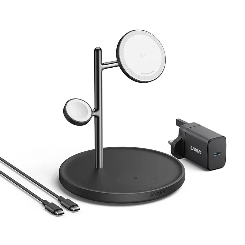 Anker MagGo Wireless Charging Station 3-in-1 Qi2 15W -  Black