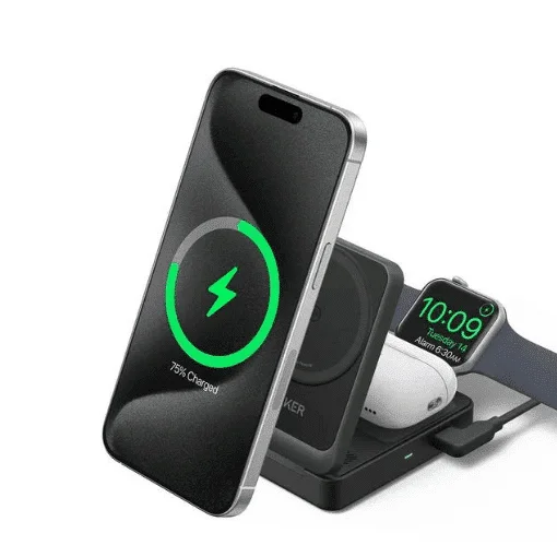 Anker MagGo 15W 3-in-1 Charging Station Qi2 - Black