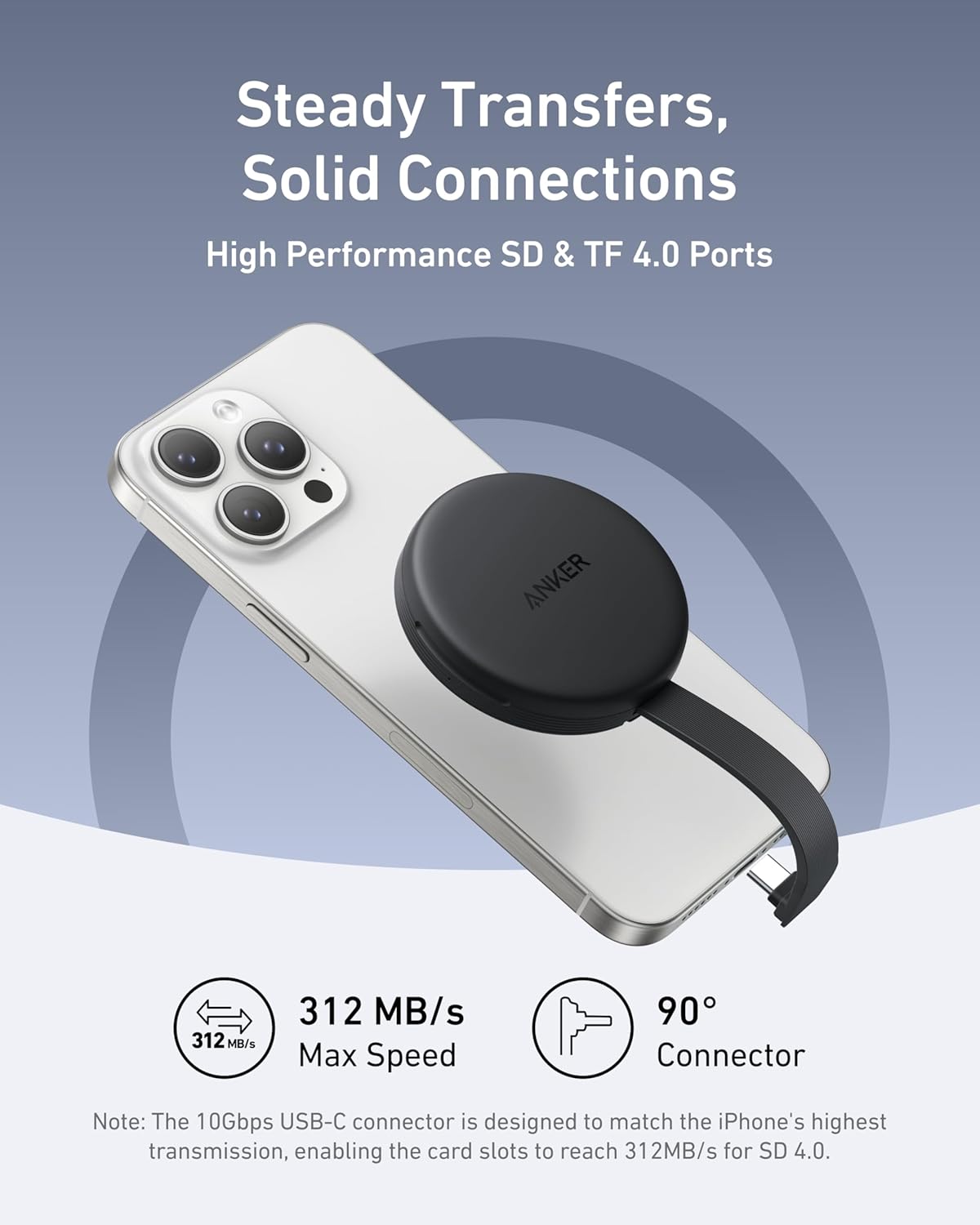 Anker MagGo USB-C Adapter (3-in-1, 10Gbps, For iPhone)