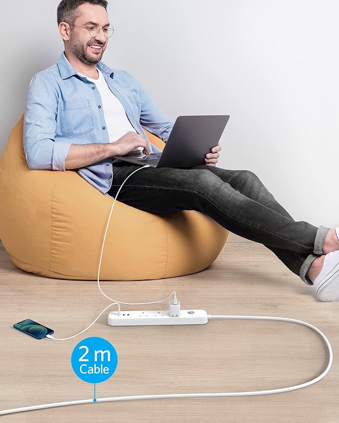 Anker PowerExtend 3AC 2A 1C 30W Strip - White