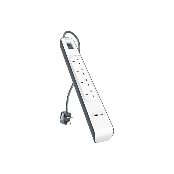 Belkin 2.4 Amp Usb Charging, 4-outlet Surge Protection Strip, White - BSV401af2M