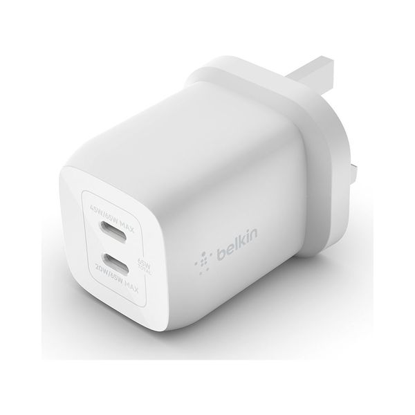 Belkin 65W  DUAL USB-C GAN WALL  CHARGER WITH PPS