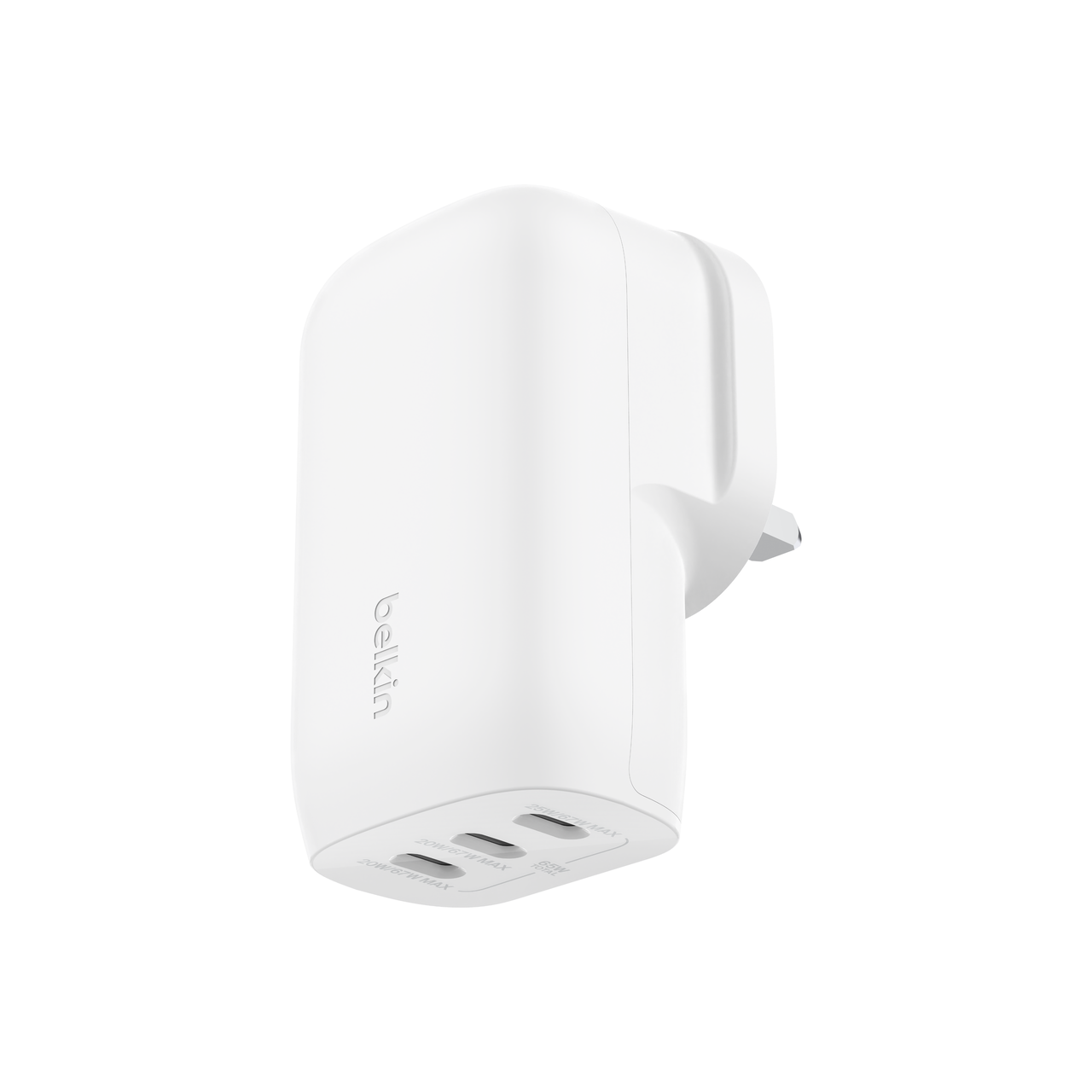 Belkin 3-Port  USB-C Wall Charger with PPS  67w, 67W or 45W or  (25W+20W+20W)