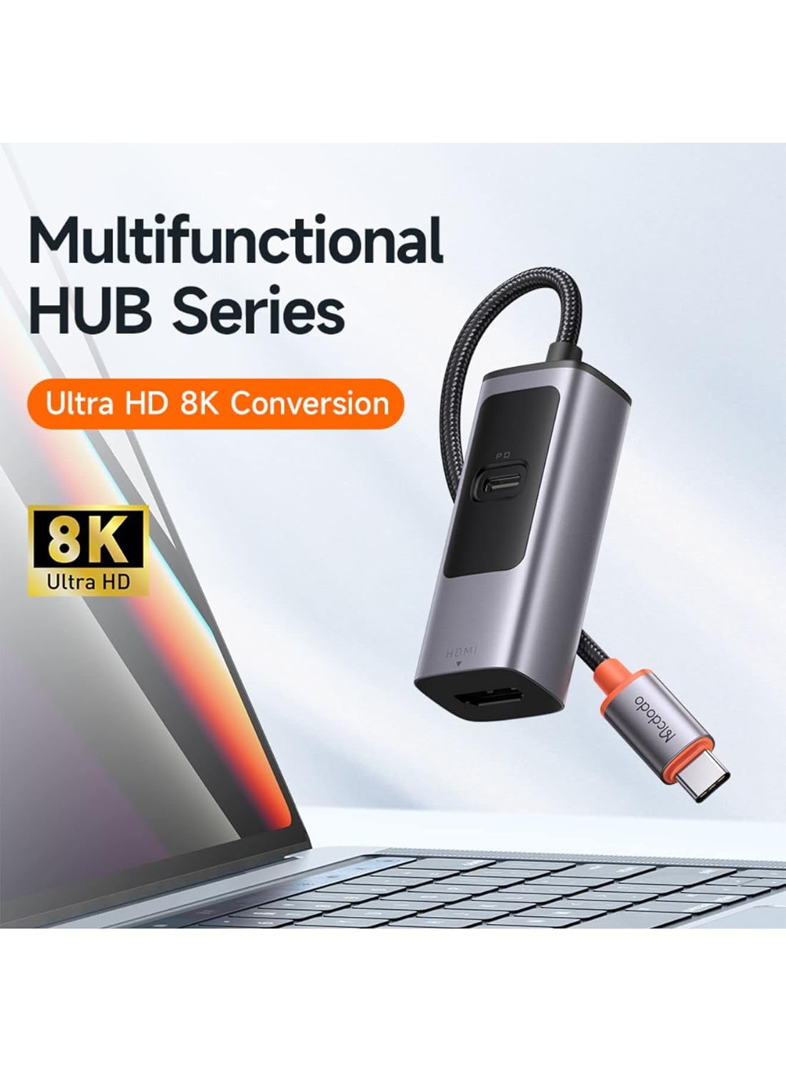 Mcdodo 2 in 1 PD Type C Port + 8K HDMI Port USB Type C USB Hub 100W