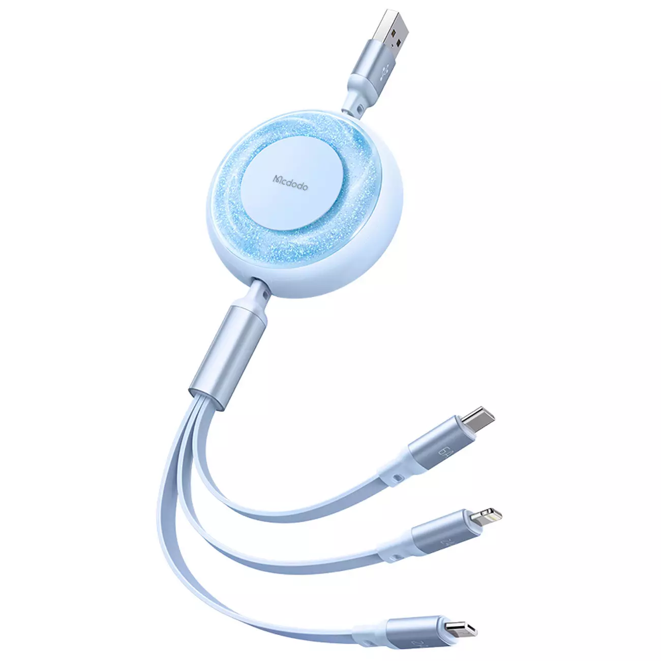 MC Sparkling Series 66W 3 in 1 Retractable Charging Cable 1.2m