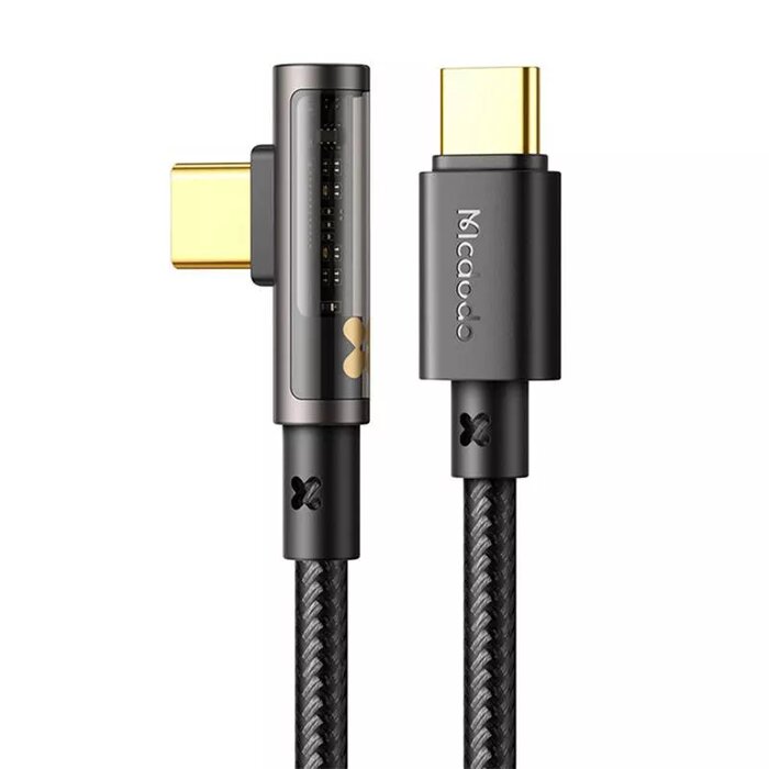 MC Prism Series 100W C to C 90 Degree Transparent Data Cable 1.2m