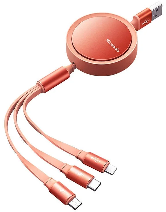 MC Sparkling 3 in 1 Retractable Charging Cable 1.2m