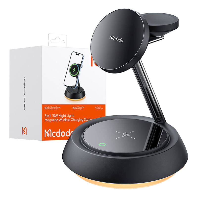 Mcdodo 3 in 1 Magnetic Wireless Charging Stand with Night Light