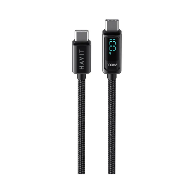 HAVIT USB-C TO USB-C CABLE WITH LED SCREEN 2M