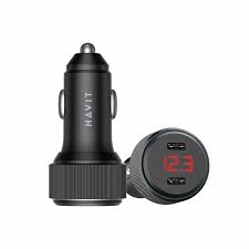 Car Dual USB Car Charger with Digital display