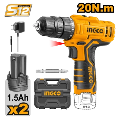 إنجكو إنجكو دريل لاسلكي 12 فولت مع بطارية 1.5 أمبير power: 12v | battery: 1.5ah