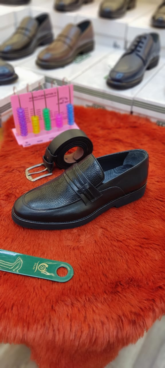 Men's formal shoes genuine leather+gift belt