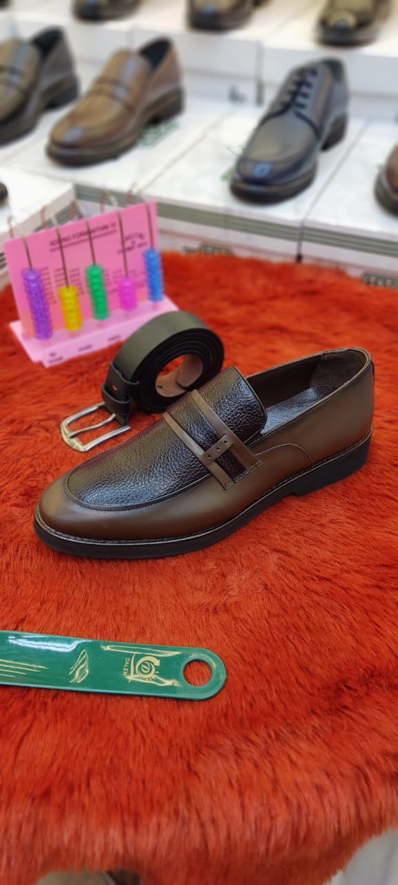 Men's formal shoes genuine leather+gift belt