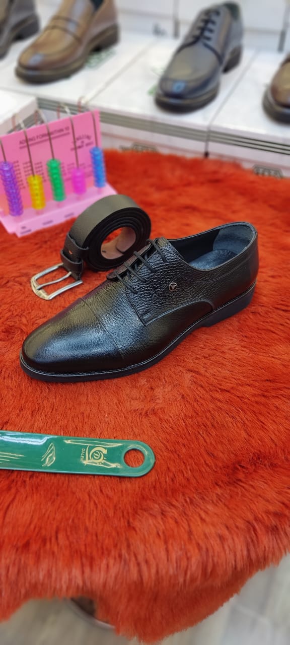 Men's formal shoes genuine leather+gift belt