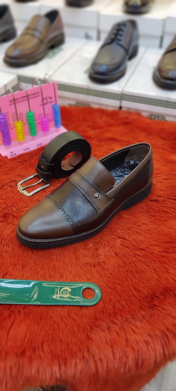 Men's formal shoes genuine leather+gift belt