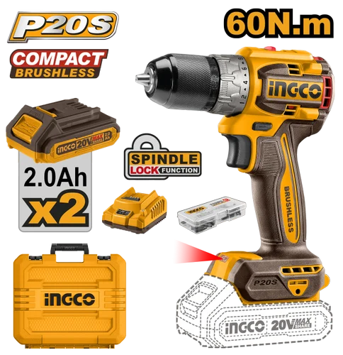 Ingco Compact Brushless Cordless Drill