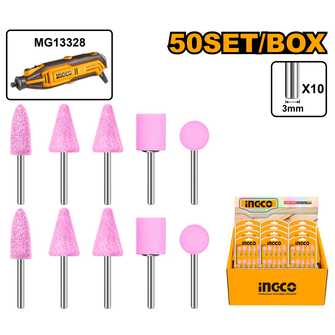 ingco 10 Pcs/Set Accessories for Mini Die Grinder AKB1012