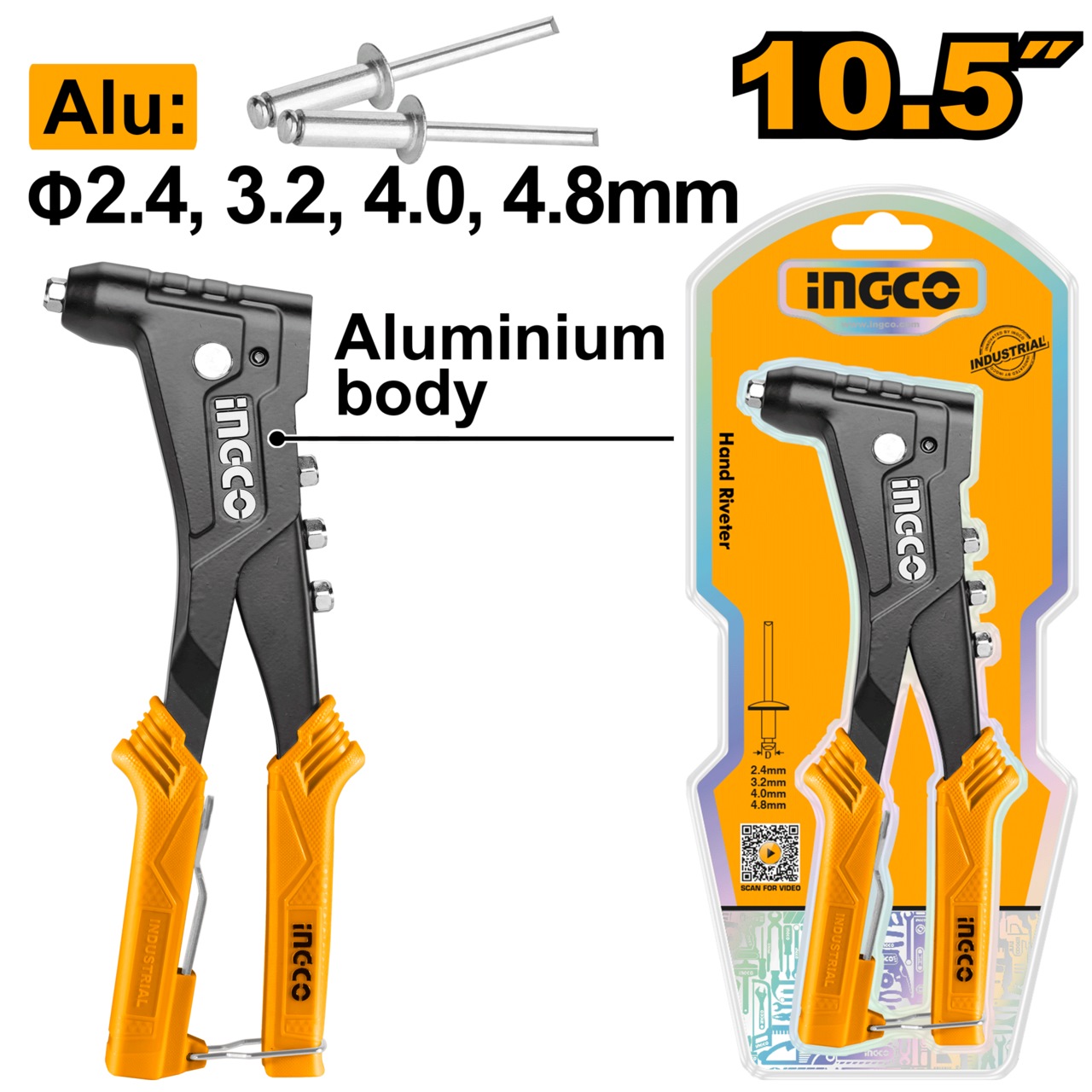Ingco Hand Riveter 2.4- 4.8mm Hr104