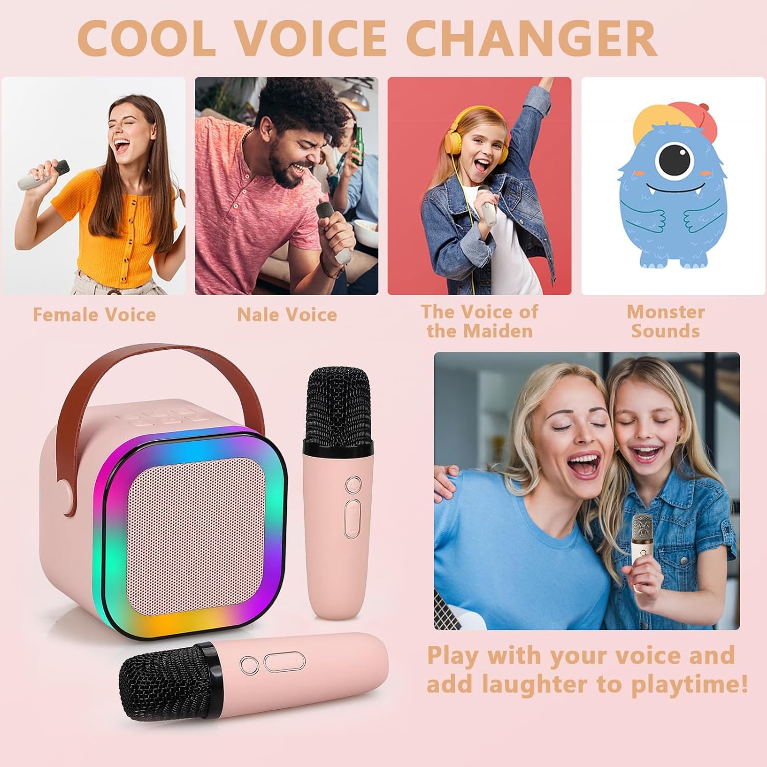 Kids Karaoke Machines with 2 Wireless Microphones
