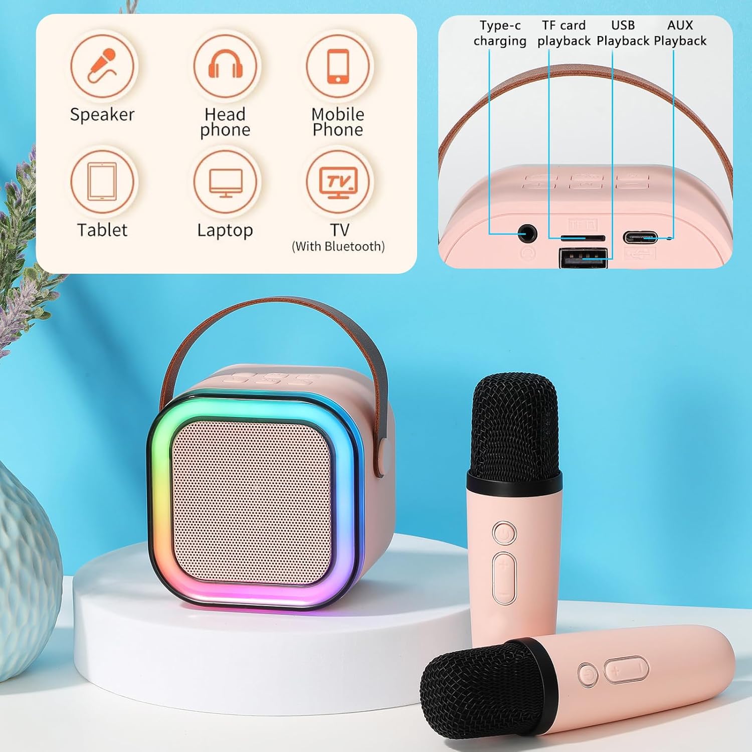 Kids Karaoke Machines with 2 Wireless Microphones