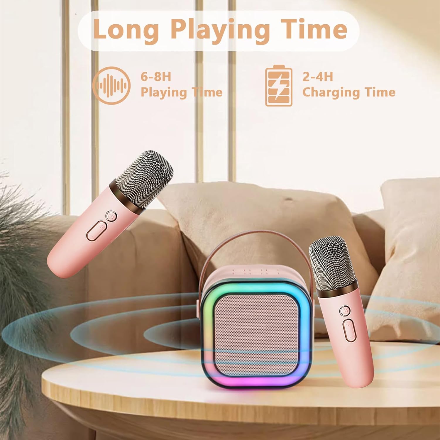 Kids Karaoke Machines with 2 Wireless Microphones