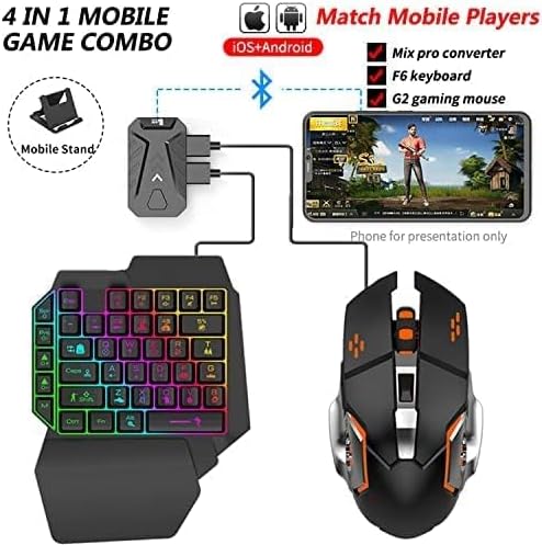 GSH One Hand Non Mechanical Gaming Keyboard and Backlit Mouse