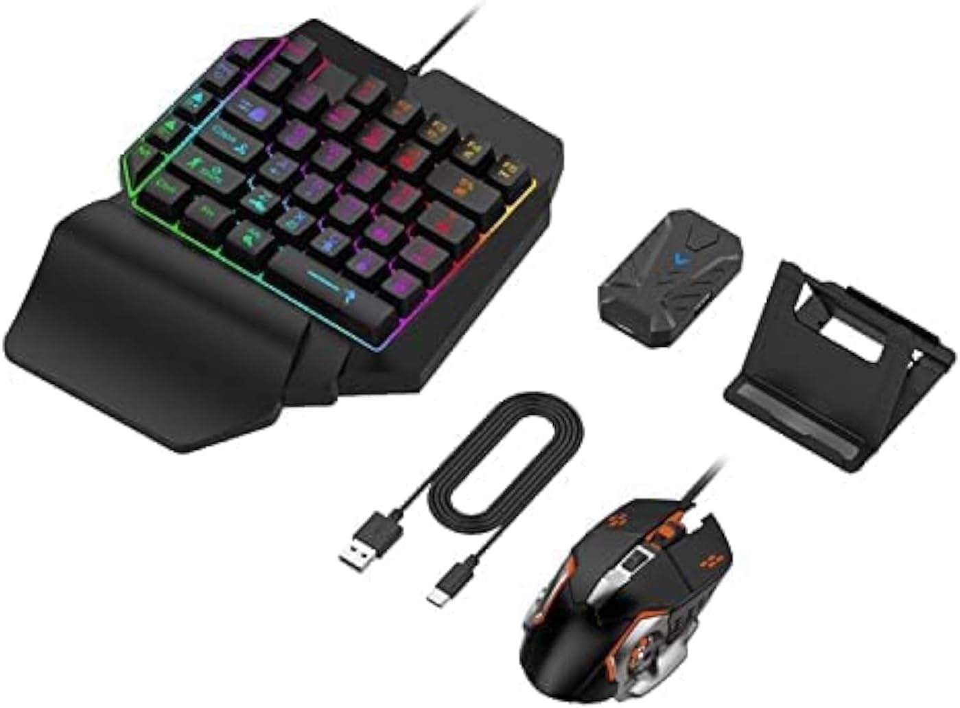 GSH One Hand Non Mechanical Gaming Keyboard and Backlit Mouse