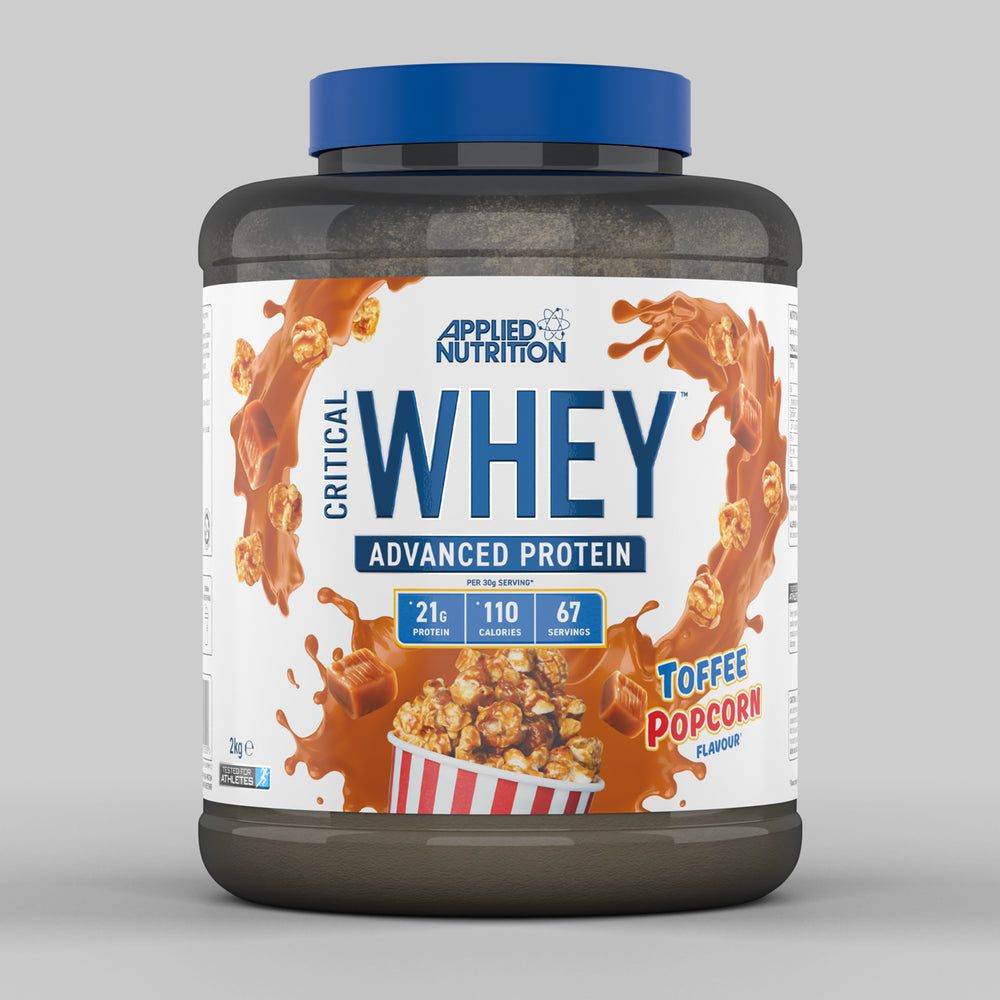 Applied Nutrition Critical Whey Protein Powder ((2kg - 67 Servings) (2kg, Toffee Popcorn)