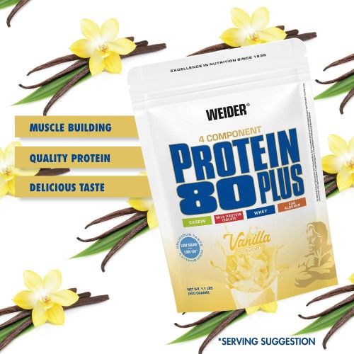 Weider Protein 80 Plus (500 g) Vanilla Flavor Multi-Protein Source