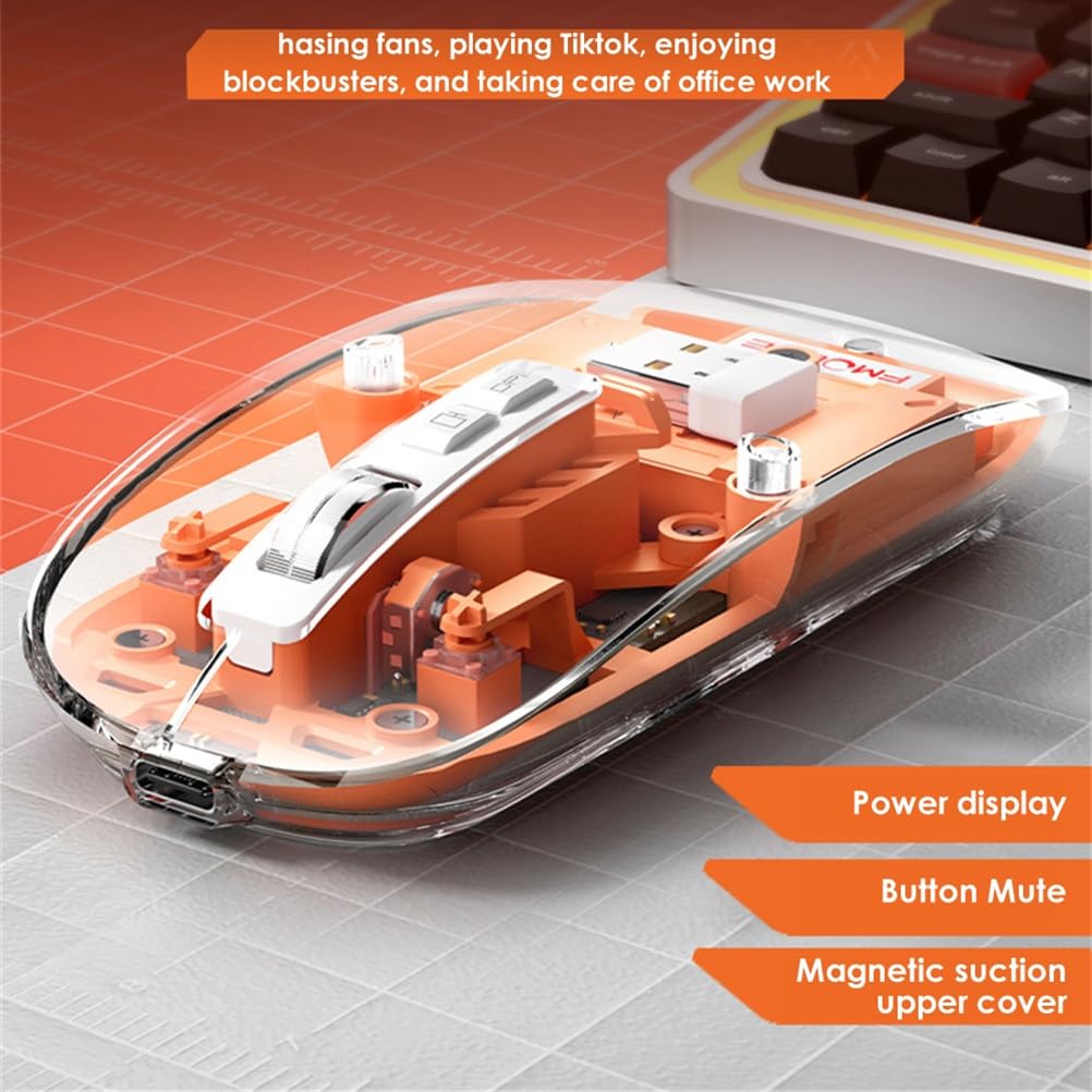 USB Wireless Mouse, Bluetooth 5.1 Connection, 3 Modes