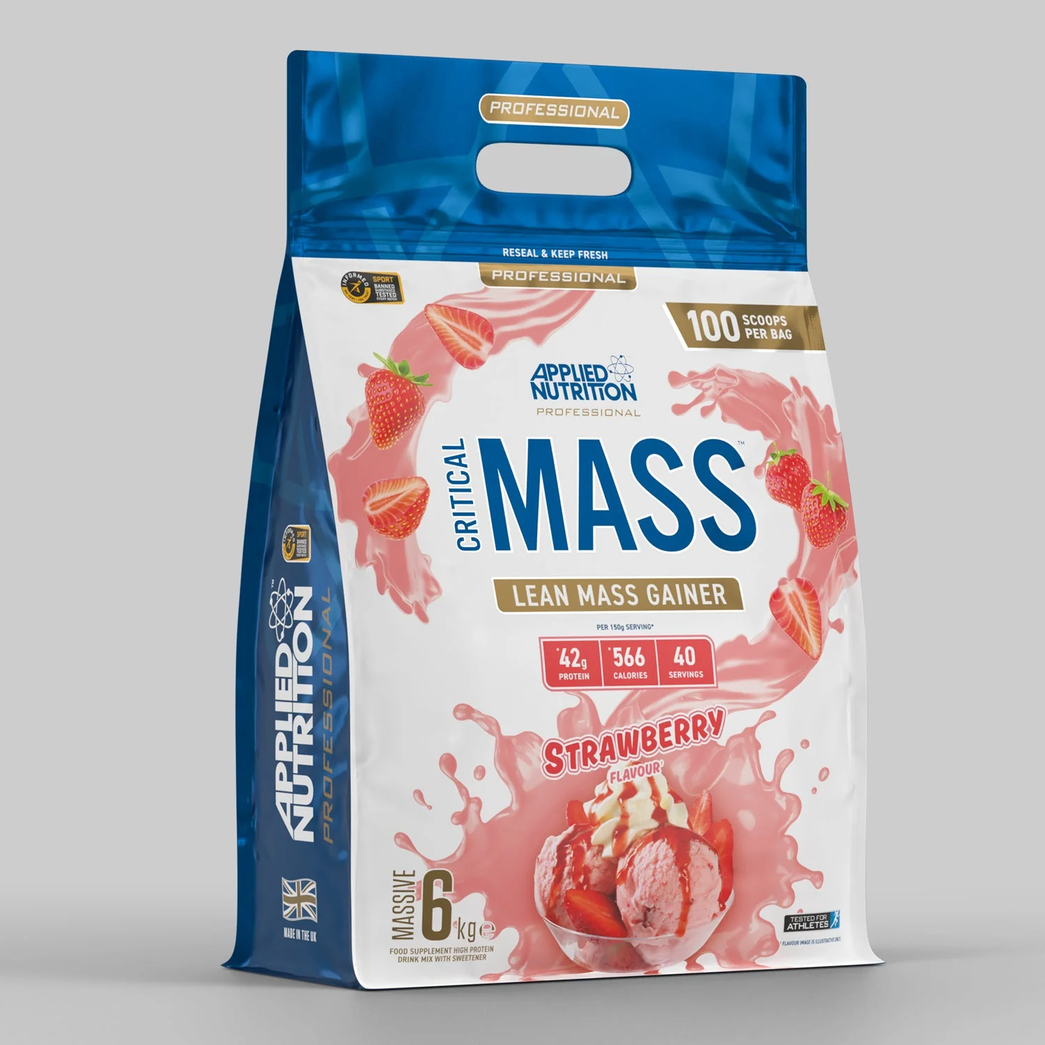 Critical Mass Professional 6kg - Lean Mass Gainer-Strawberry