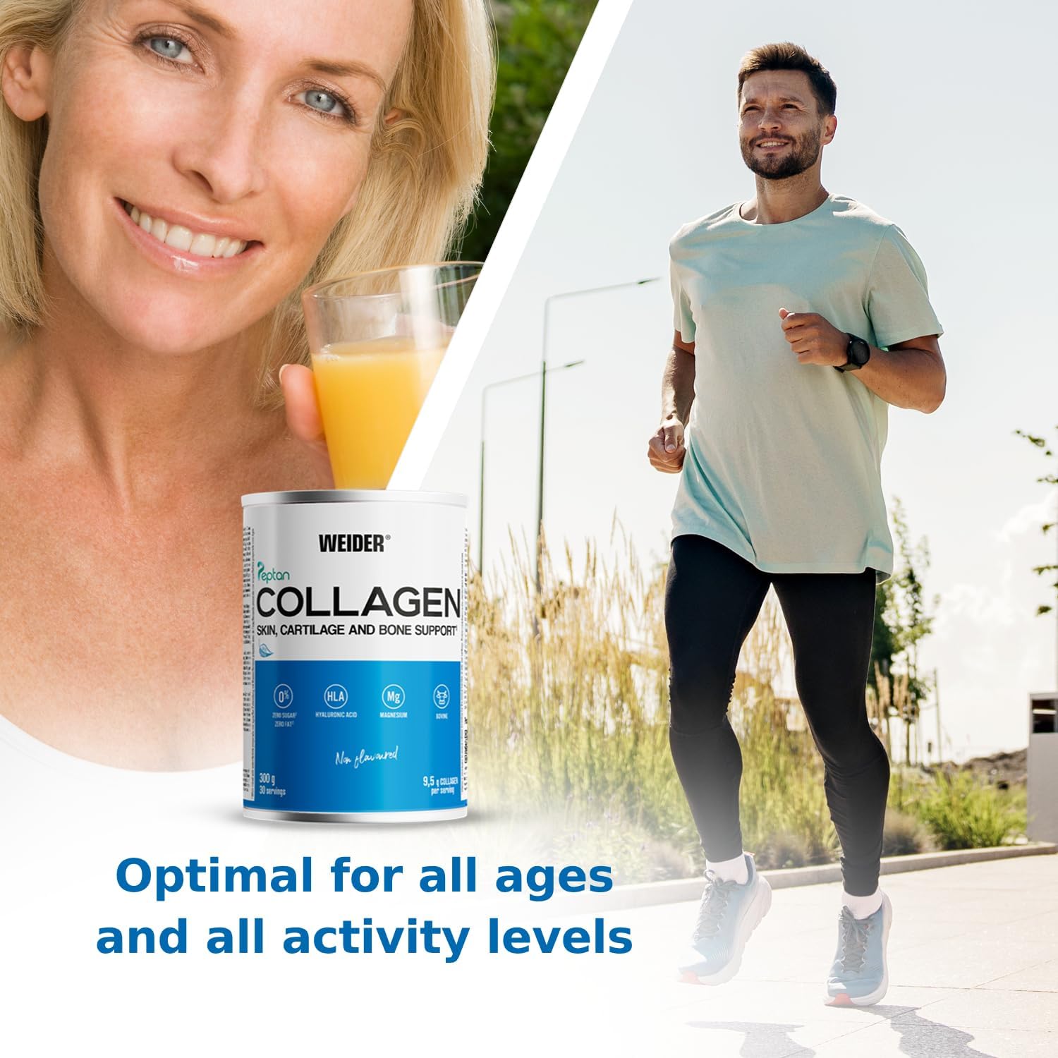 Weider Collagen, Weider Collagen. With Hyaluronic Acid, Magnesium and Vitamin C. 100% Peptan. Zero fat. Sugar zero. Keto. 300g