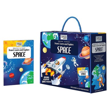Travel, Learn and Explore Space The Solar System 205 Piece Puzzle and Book