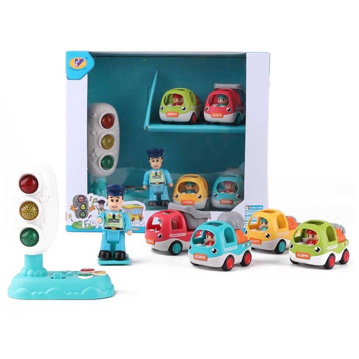 Cars Traffic Light Toy Set With Light & Music Traffic Police Included Educational Toys for Toddlers Kids