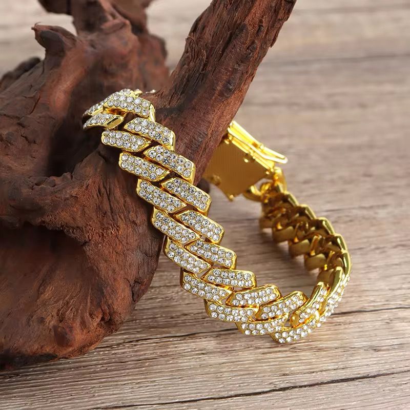 Cuban Silver Moissanite Diamond Iced Out Bracelet