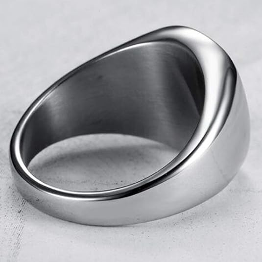 Stainless Steel Islamic Ring with Arabic and Middle Eastern Shahada Design