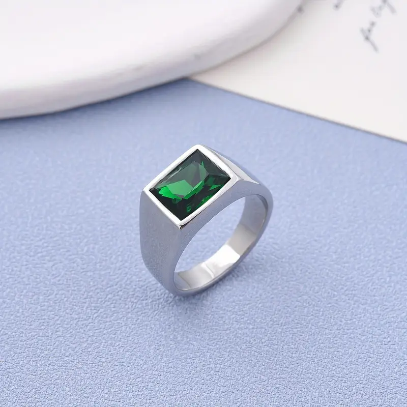 Men/Women Gemstone Style Titanium Steel Ring