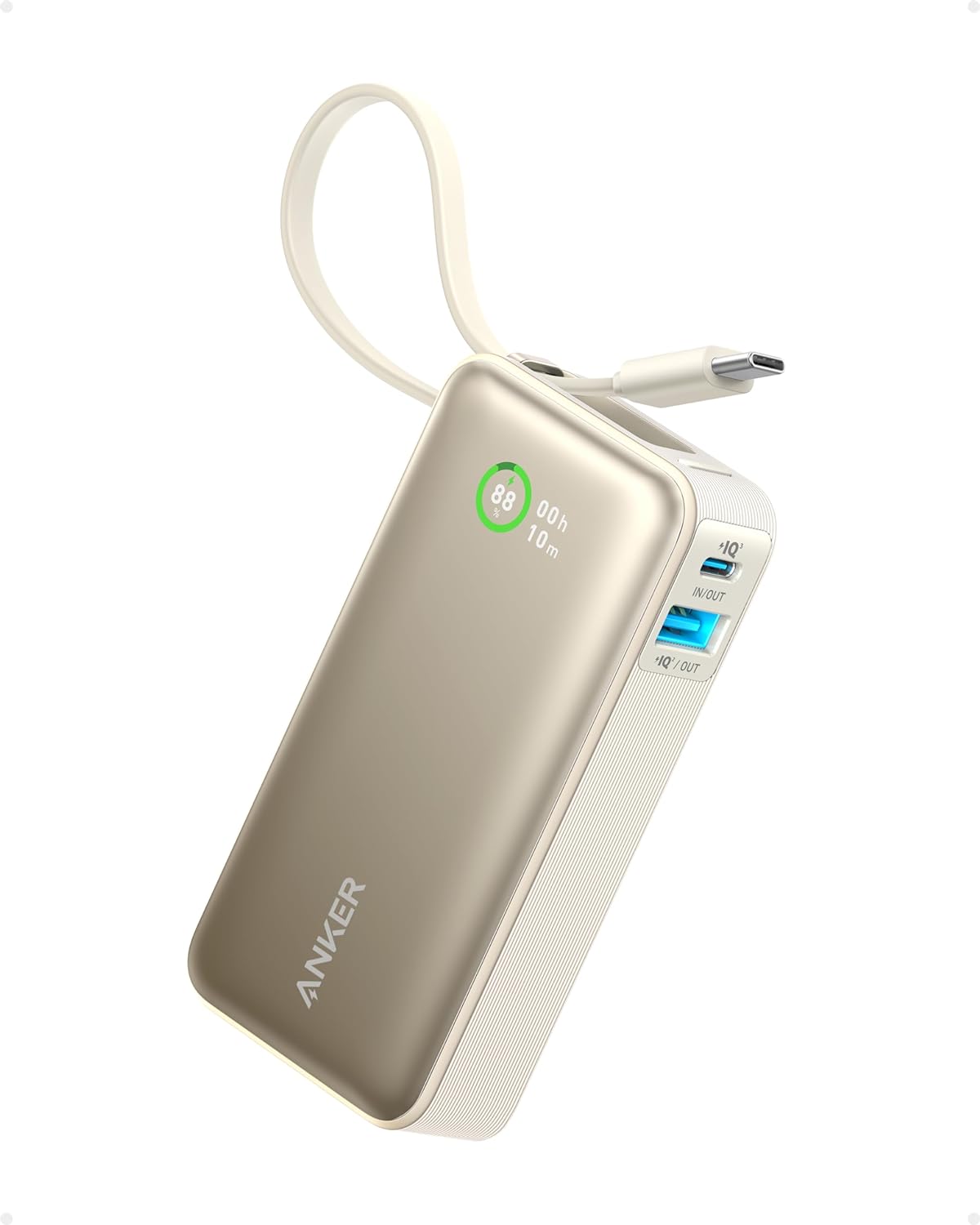 Anker Nano Power Bank (30W, Built-In USB-C Cable)