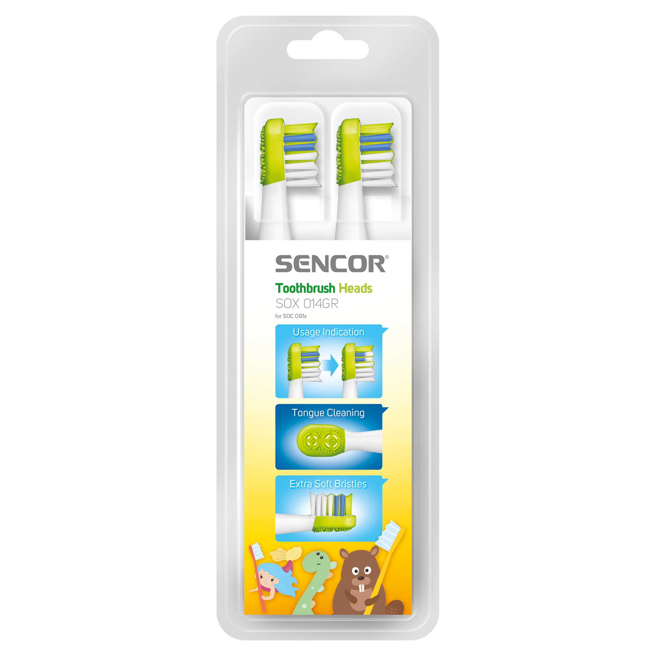 4-piece children's toothbrush heads compatible with