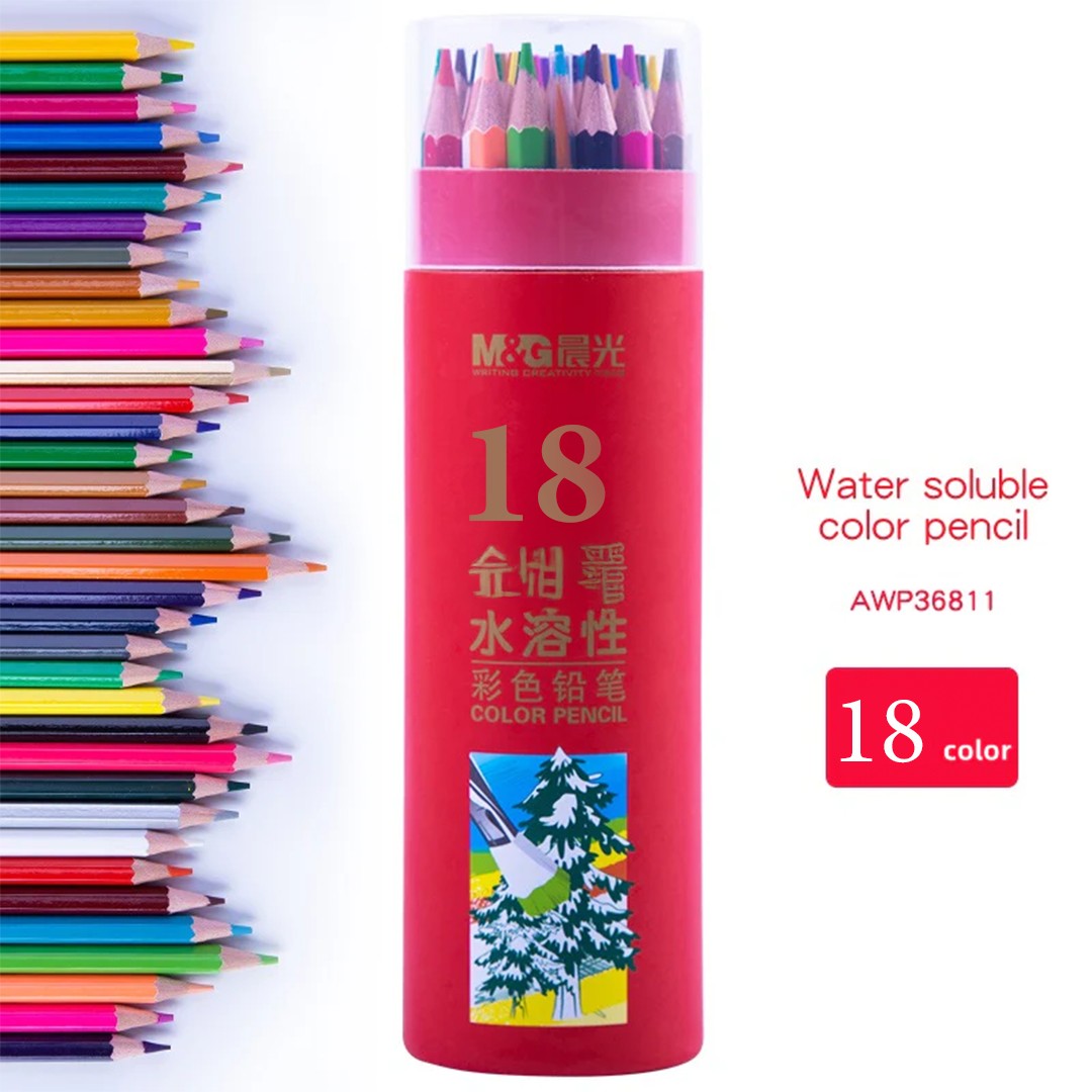 M&G Color Pencils With Brush, 18 Colors