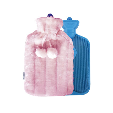 Rubber hot water bag + velvet cover