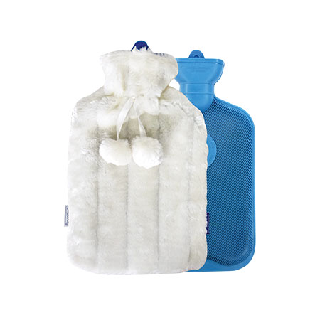 Rubber hot water bag + velvet cover