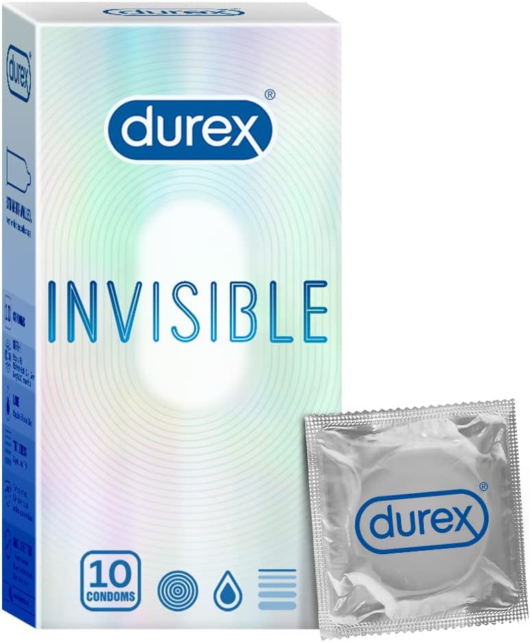 Durex Invisible Ultra Thin Condoms for Men - 10 Count