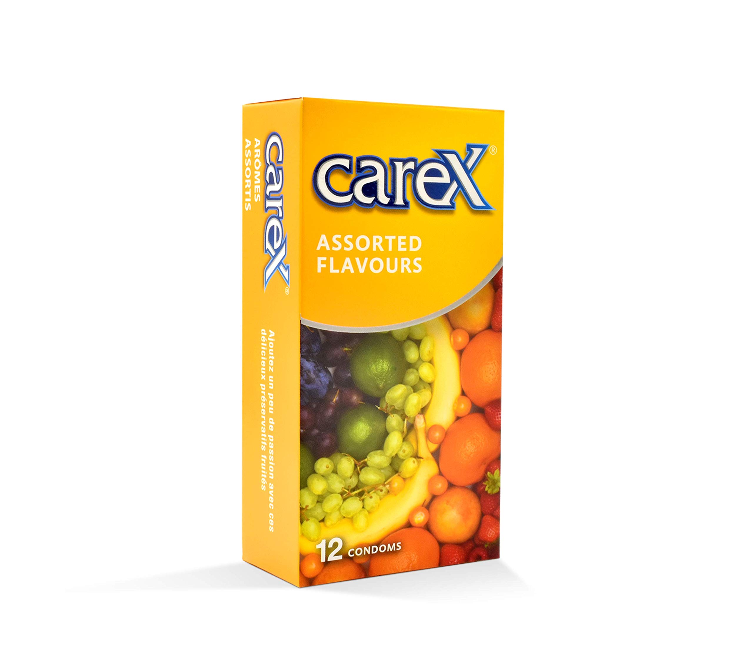 Carex Assorted Flavor Condoms, Natural Feel, 12 Pack