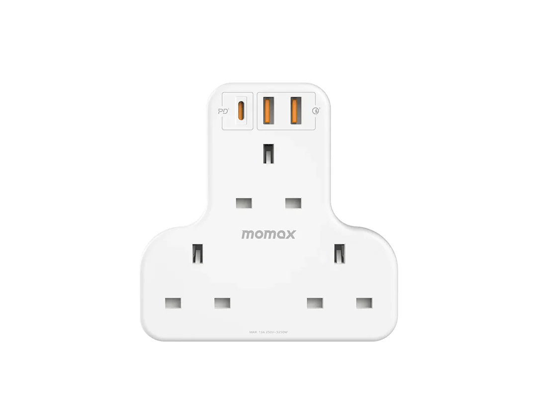 Momax ONEPLUG PD20W 2A1C 3 outlet T strip (White)
