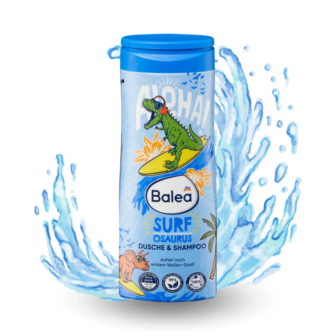 Balea Surf Osaurus Shampoo and Shower Gel for Children 300 ml