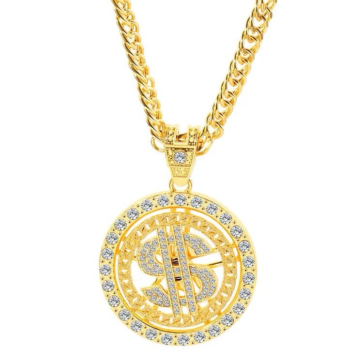 Gold Necklace Chain with Dollar Sign