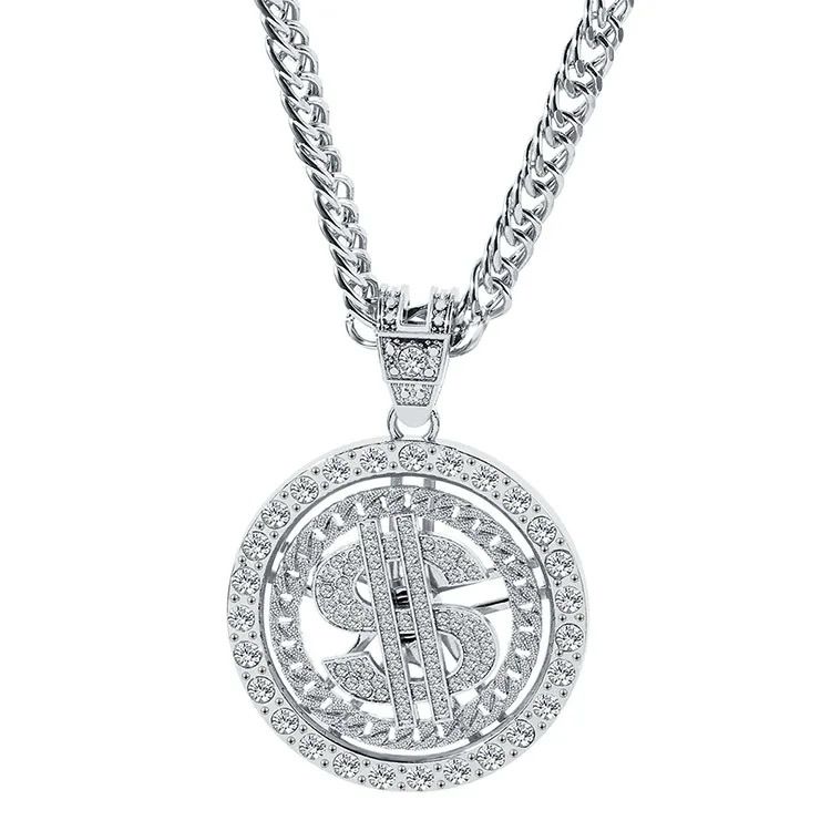 Silver Necklace Chain with Dollar Sign