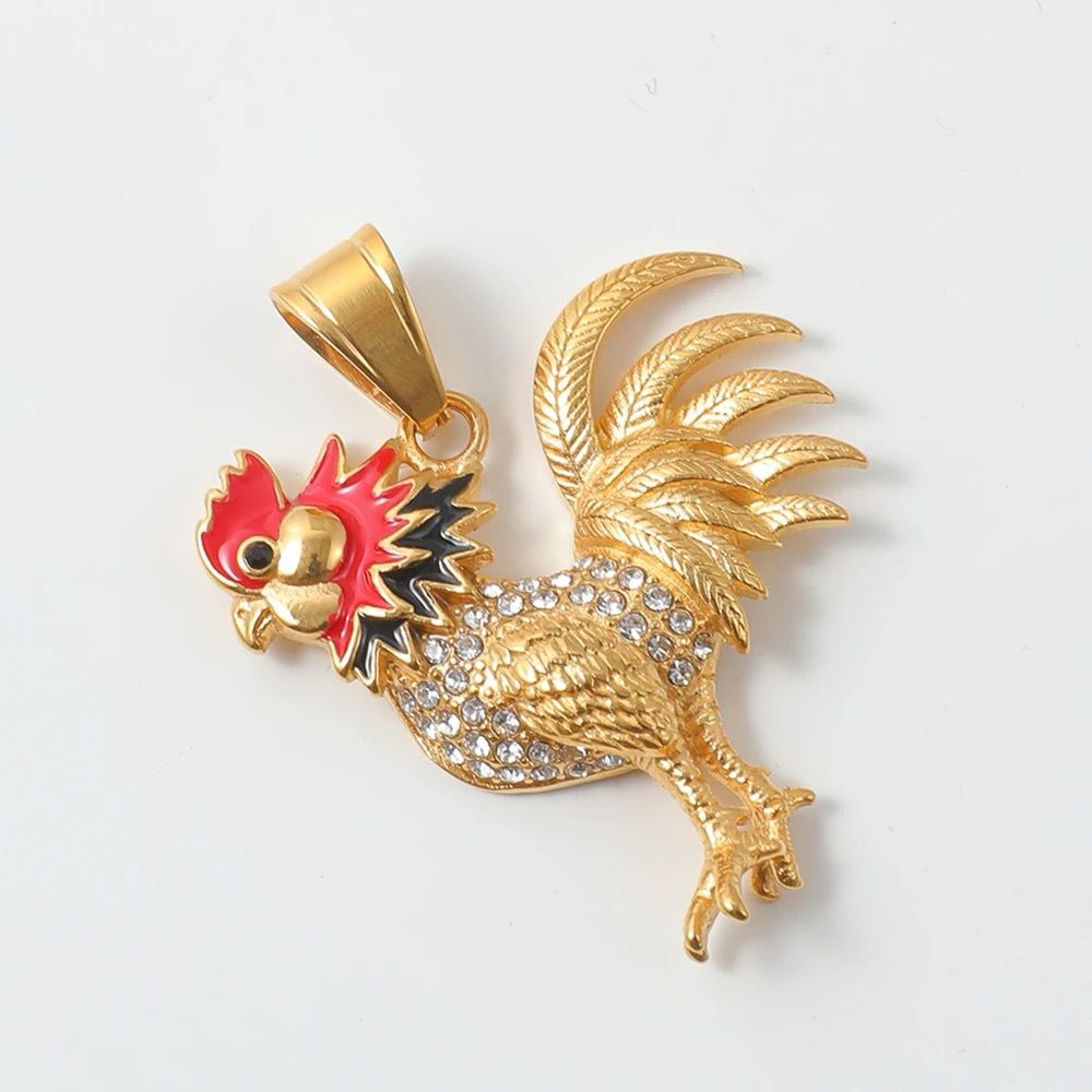 Antique Gold Rooster Pendant
